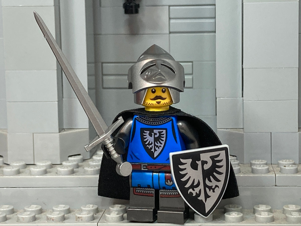 Custom Black Falcon Knight w/Bascinet Helm Authentic LEGO