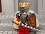 LEGO Lionheart King w/Custom Crown, Excalibur King's Sword, & Wenzel Helm!
