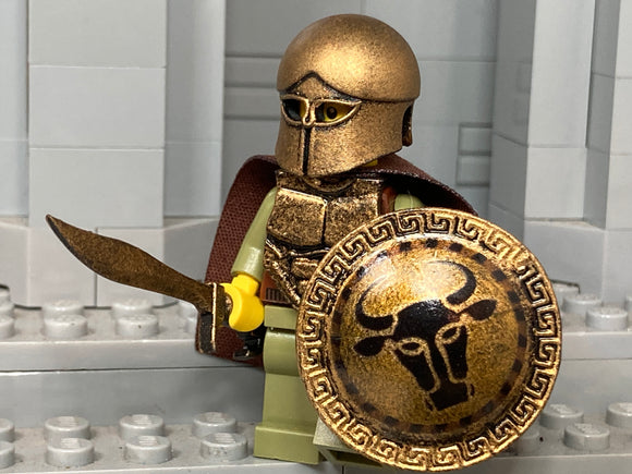 Greek Hoplite w/New Prototype Kopis & Corinthian Helmet + Shield! (In Grecian Gold)