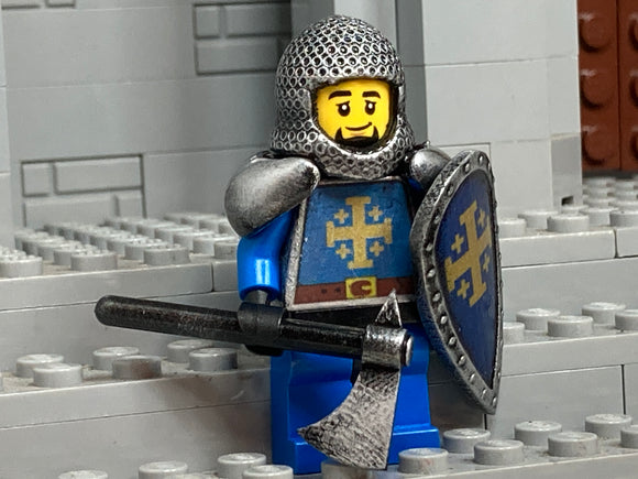 Holy Sepulchre Knight w/Chainmail Coif & Kite Shield + Brickforge Pauldrons!