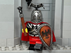 Custom German Knight w/Great Helm, Eagle Figurine & Kite Shield! (In Iron)