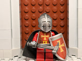 Crusader w/Custom Peasant Bricks Helm + Original Artwork (in Oxidized Iron)