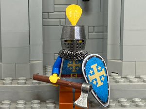 Jerusalem Crusader Knight w/LBA Great Helm, Aventail, &amp; NEW Axe! (Oxidized Iron)