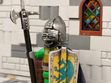 Dragon Knight w/Custom Helm, Poleaxe + Pavise Shield!