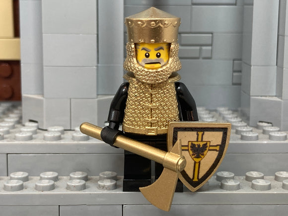 Teutonic Crusader Knight w/Crusader Helm! (In 18K Gold)