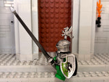 Tournament Knight w/Custom Frogmouth Helm, Dragon Figurine, & Jousting Shield