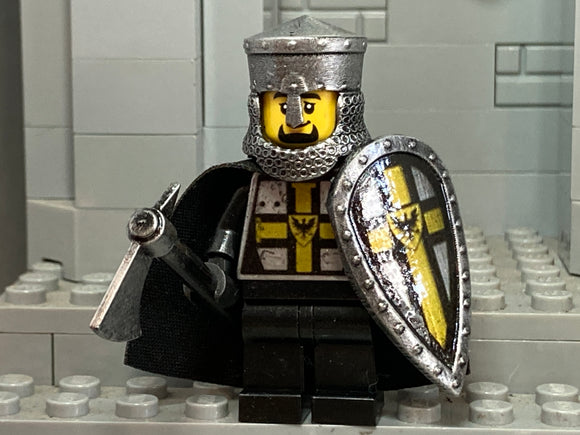 Teutonic Crusader w/Crusader Helm & Kite Shield! (In Metallic Silver)