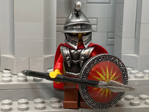 Macedonian Warrior w/custom Spear+ Shield! (In Oxidized Iron)