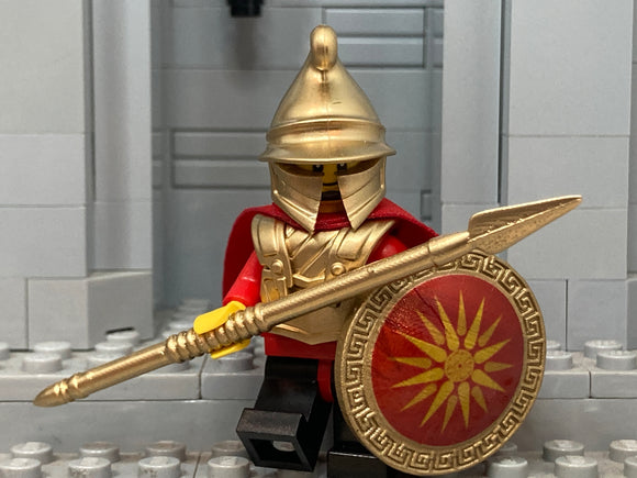 Macedonian Warrior w/custom Spear+ Shield! (In Metallic Gold)