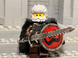 Barbarian Warlord w/Bearded Axe, Lamellar Armor and Custom Shield!