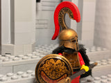 Spartan Hoplite w/NEW J-Crest Corinthian Helm + Horsetail Plume, Shield, & Doru!