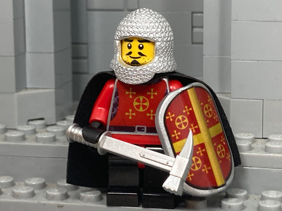 Latin Empire Knight w/Custom Coif and NEW Pavise Shield! (in Metallic Silver)