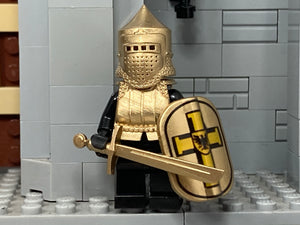 Teutonic Knight w/NEW Custom Armor, Shield, Helm, &amp; Falchion Designs! (in Metallic GOLD)