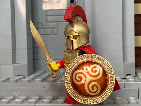 Greek Hoplite Warrior w/Custom NEW Horsetail Plume, Corinthian Helm, Shield & Kopis!