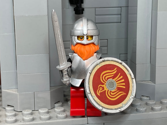 Varangian Guard Warrior w/Custom Viking Shield & Sword! (In Metallic Silver)