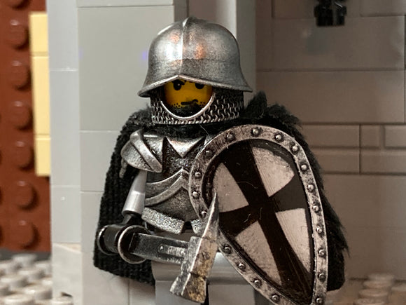 'Winter' Teutonic Knight with Custom Kettle Helm & Kite Shield!