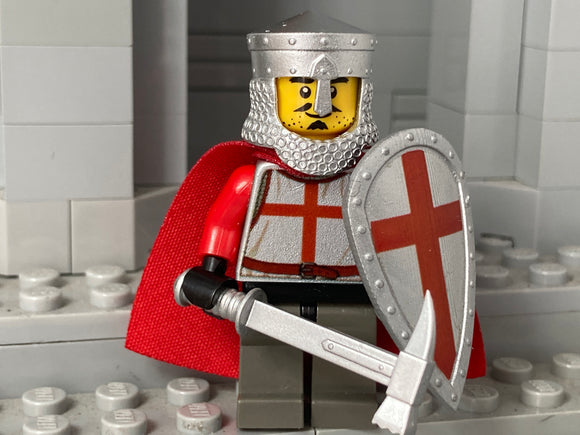 Templar Crusader w/Custom Helm & Kite Shield! (in Metallic Silver)