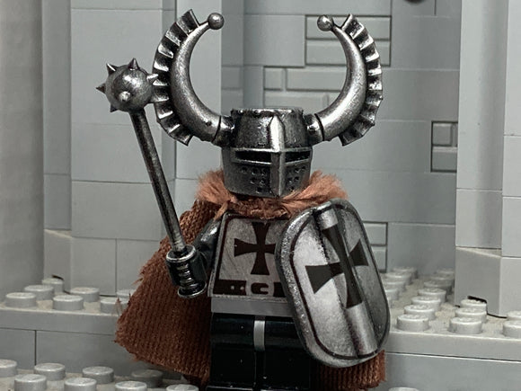 'Winter' Teutonic Knight with Custom Kettle Helm & Kite Shield!