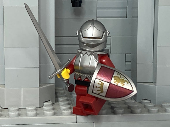 Little Brick Armory Knight w/Forgebrick Armet, Custom LBA Shield, Sword, & Armor!