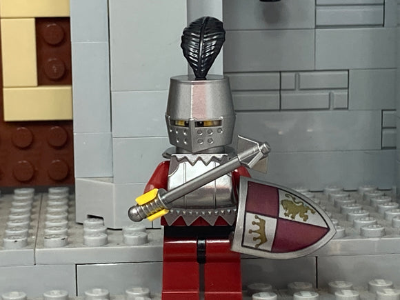 Little Armory Custom Knight w/Great Helm & Custom Feather Plume! (in Metallic Silver)