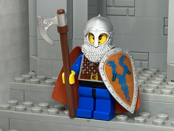 Norman Warrior w/Custom Helm, Axe & Kite Shield! (in Metallic Silver) (Copy)