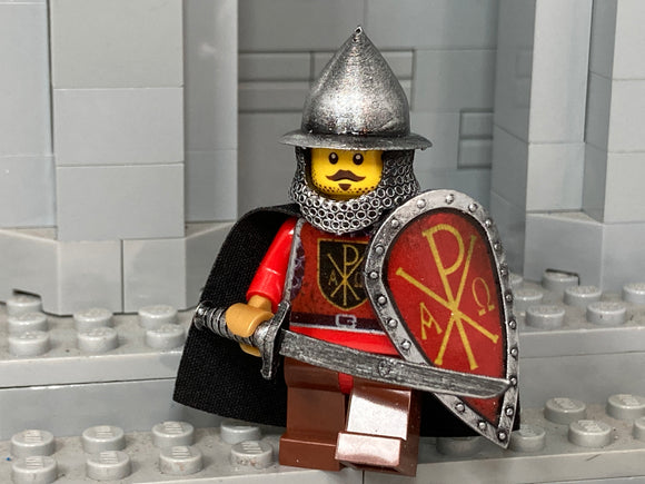 Byzantine Soldier w/Custom Helm, Paramerion Sword + Kite Shield and Torso Designs!