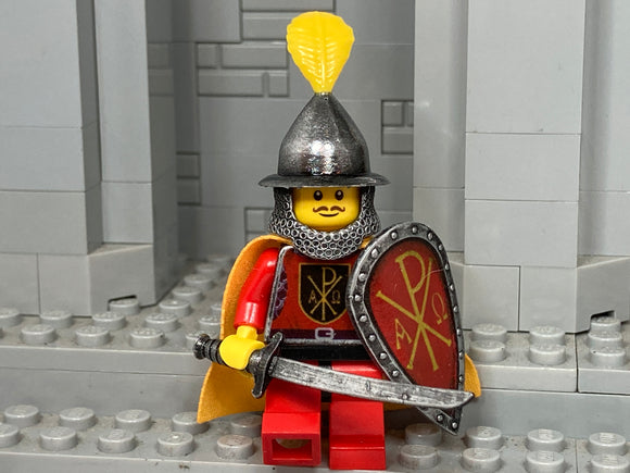 Byzantine Soldier w/Custom Helm, Paramerion Sword + Kite Shield and Torso Designs!