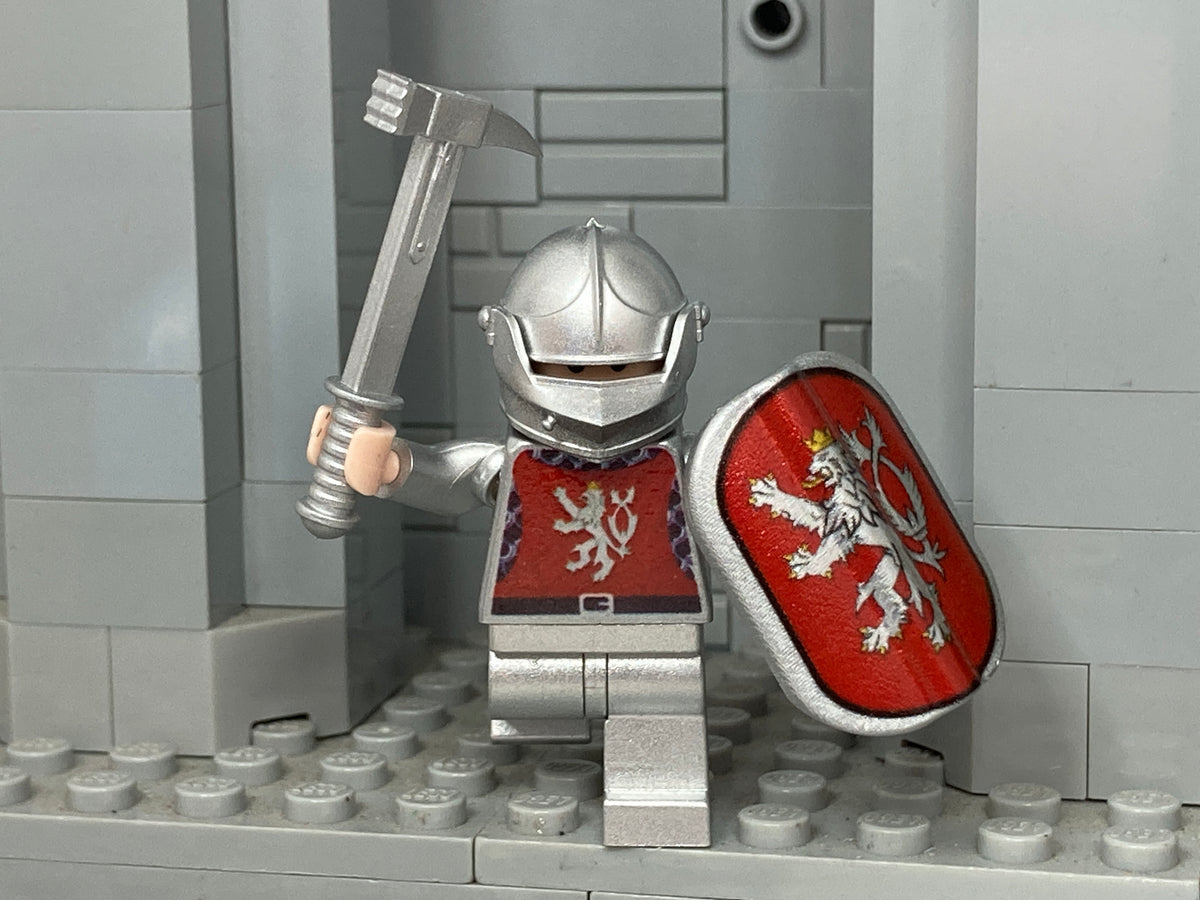 Bohemian Knight w/Poseable Torso! & Forgebrick Armet! (In Metallic Sil ...