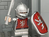 Bohemian Knight w/Poseable Torso! & Forgebrick Armet! (In Metallic Silver)