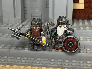 Custom LOTR Dwarf Warrior Pair (In Oxidized Iron)