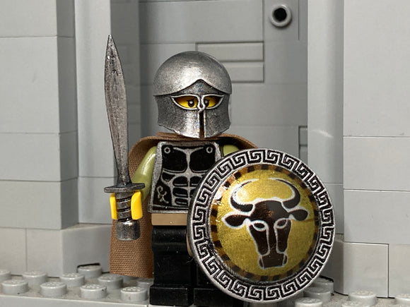 Greek Hoplite Warrior w/Custom Corinthian Helm, Shield, & Xiphos!