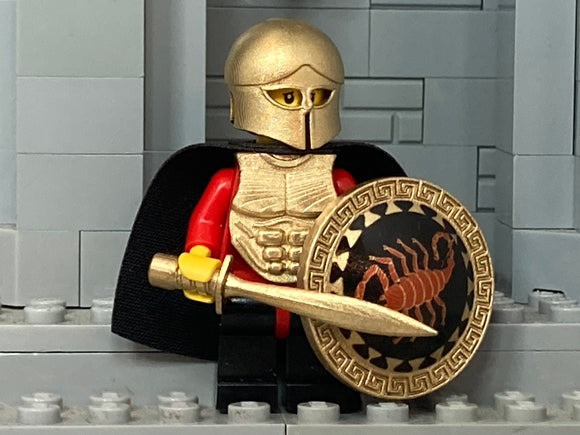 Greek Hoplite w/NEW Scorpion Design, Custom Corinthian Helm, Shield, Xiphos & Cuirass!