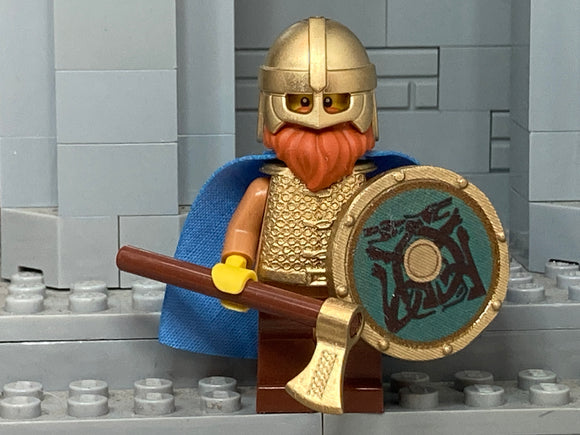 Viking Warrior w/Custom Viking Shield, Hauberk & Axe! (In Metallic GOLD)