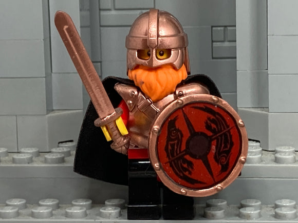 Viking Warrior w/Custom Shield Design and Viking Sword (in Metallic Brass)