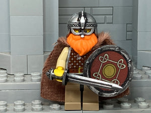 Viking King w/Custom Sword Shield Design, & Helmet! (in Oxidized Iron)