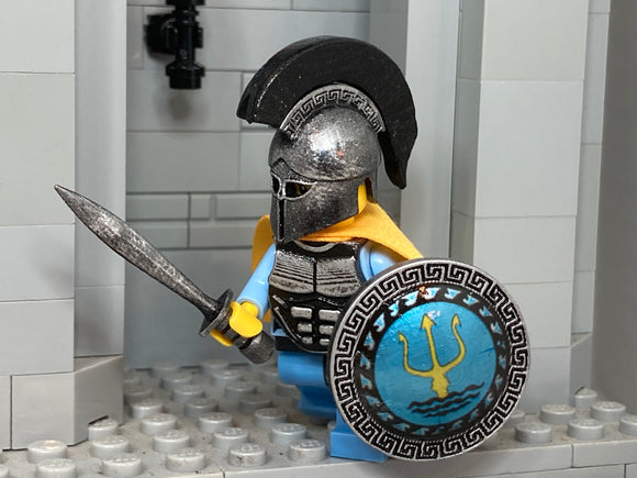 Greek Hoplite Warrior w/Custom Corinthian Helm, Shield, Cuirass, & Xiphos!