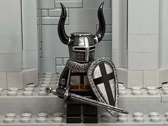 Teutonic Captain Crusader w/Custom Sword, Helm + Wings, Kite Shield, and Aventail!