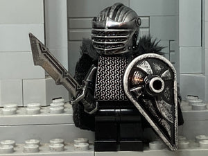 Dark Warlord w/Custom Helm + Chainmail Armor! (In Oxidized IRON)