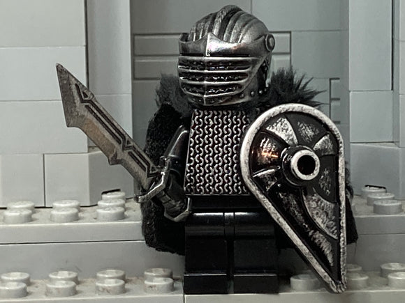 Dark Warlord w/Custom Helm + Chainmail Armor! (In Oxidized IRON)