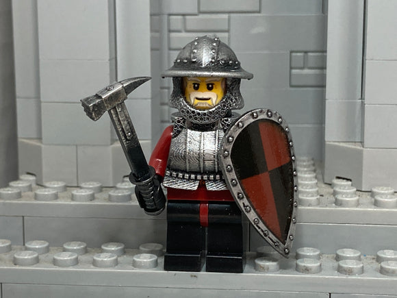 Man at Arms w/Custom Kettle Helm, Armor, & Kite Shield!