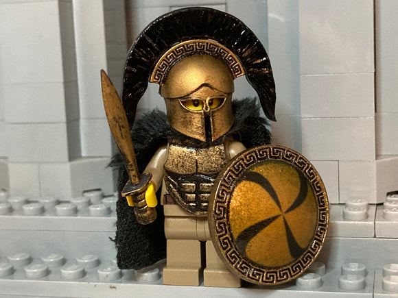 Greek Hoplite Warrior w/Custom NEW Horsetail Plume, Corinthian Helm, Shield & Xiphos!