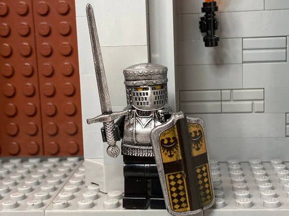 Silesian Knight w/NEW Crusader Helm, Sword, Armor + Custom Pavise Shield!