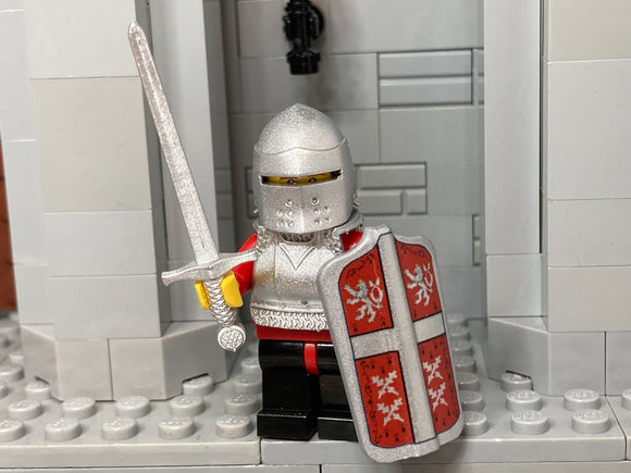 Bohemian Knight w/NEW Churburg Armor, Excalibur Sword and Pavise Design!