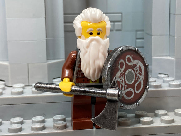 Viking Jarl w/Custom Axe, Torso and Shield Design! (In Iron)