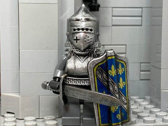 Bosnian Knight w/NEW Custom Pavise Design & Eastern Klappvisor Helm! (In Oxidized Iron)
