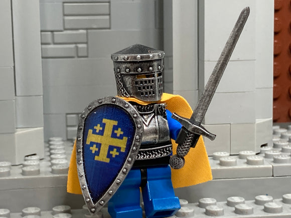 Holy Sepulchre Crusader w/Custom Helm, Armor, Sword & Kite Shield! (Oxidized Iron)