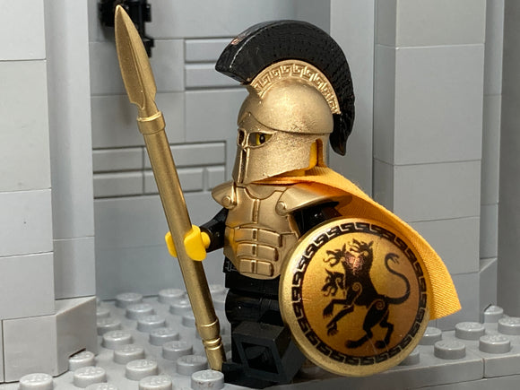 Custom Greek Hoplite Warrior w/NEW Design! (In Metallic Gold)