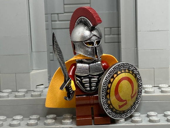 Greek Hoplite Warrior w/New Shield Design + (4) Custom Corinthian Pieces! (In Iron)