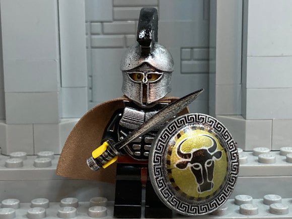 Greek Hoplite Warrior w/Custom Corinthian Helm, Cuirass, Shield, & Xiphos!