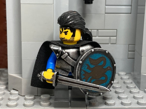 Norman King w/Custom Hair, Viking Sword & Round Shield! (in Oxidized Iron)!